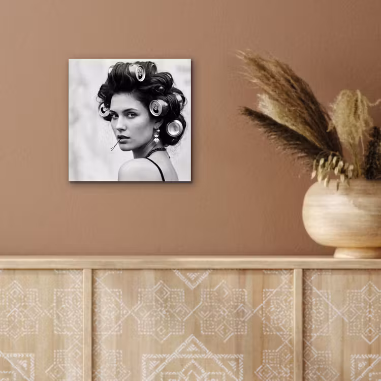 Aluminium schilderij - Edgy - Vrouw - Zwart - Wit — 6