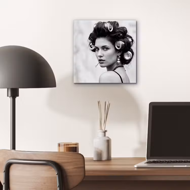 Aluminium schilderij - Edgy - Vrouw - Zwart - Wit — 7