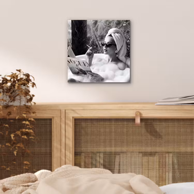 Aluminium schilderij - Relaxt - Bad - Zwart - Wit — 5