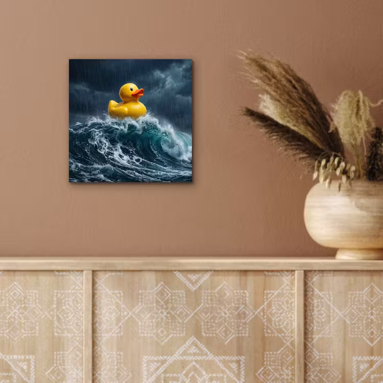 Aluminium schilderij - Storm - Badeend - Golven — 6