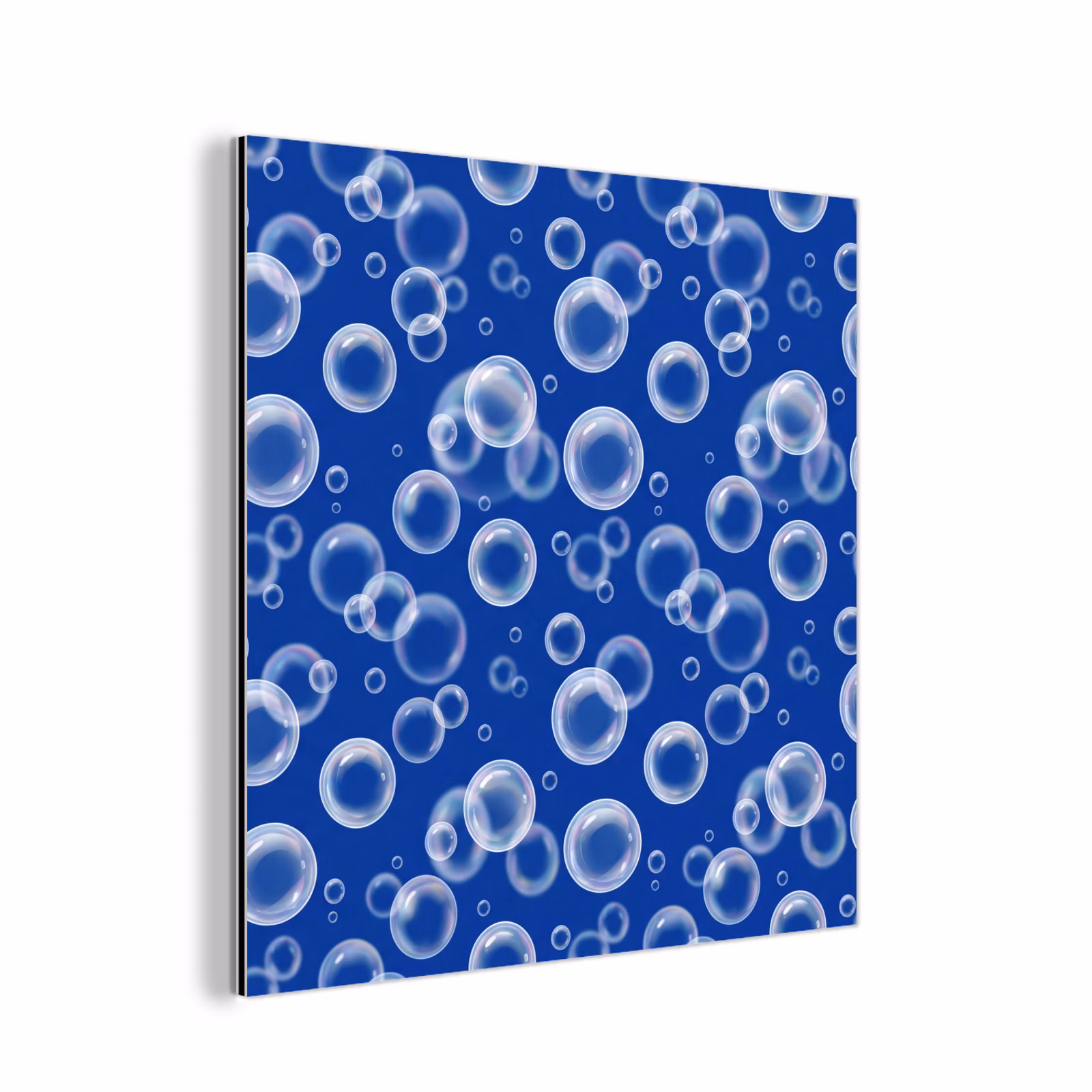 Aluminium schilderij - Bubbels - Patroon - Blauw — 1