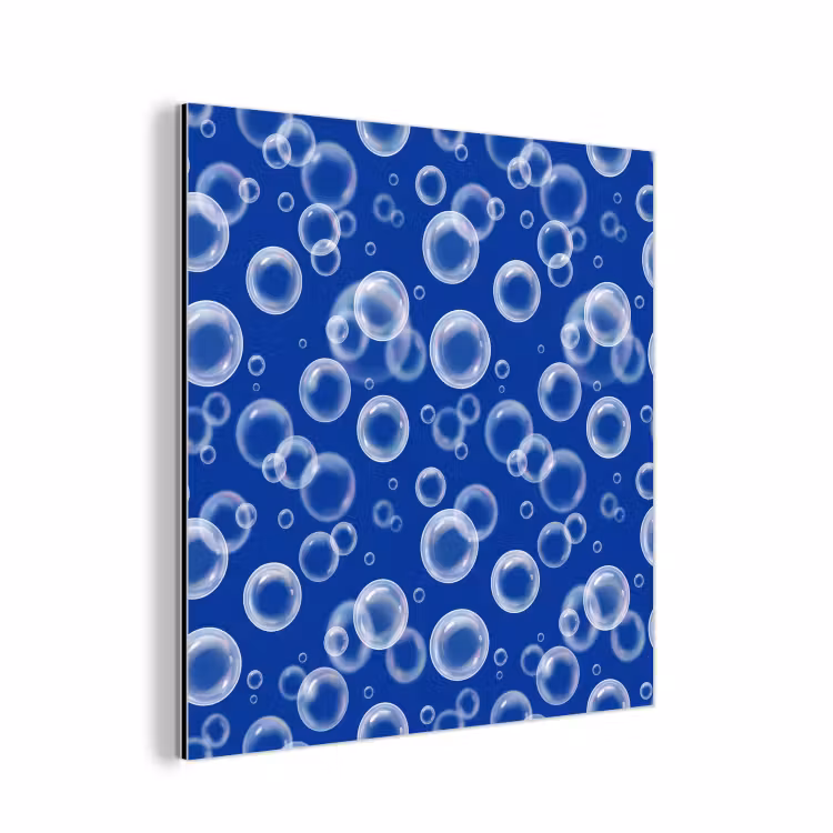 Aluminium schilderij - Bubbels - Patroon - Blauw — 1