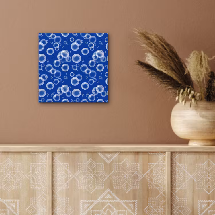 Aluminium schilderij - Bubbels - Patroon - Blauw — 6
