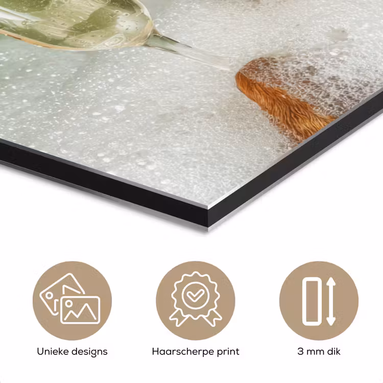 Aluminium schilderij - Hond - Bad - Champagne - Handdoek — 3