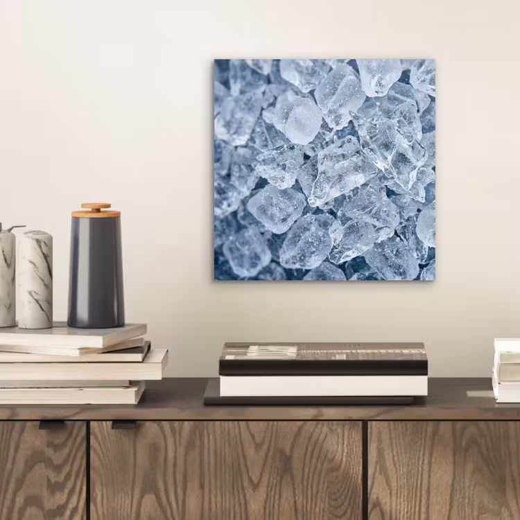 Aluminium schilderij - Ijsblokjes - Water - Blauw — 2