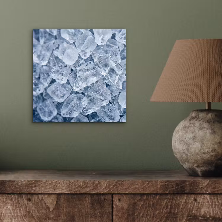 Aluminium schilderij - Ijsblokjes - Water - Blauw — 4