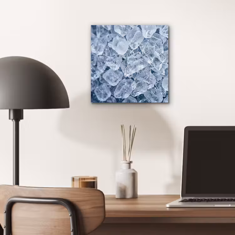 Aluminium schilderij - Ijsblokjes - Water - Blauw — 7