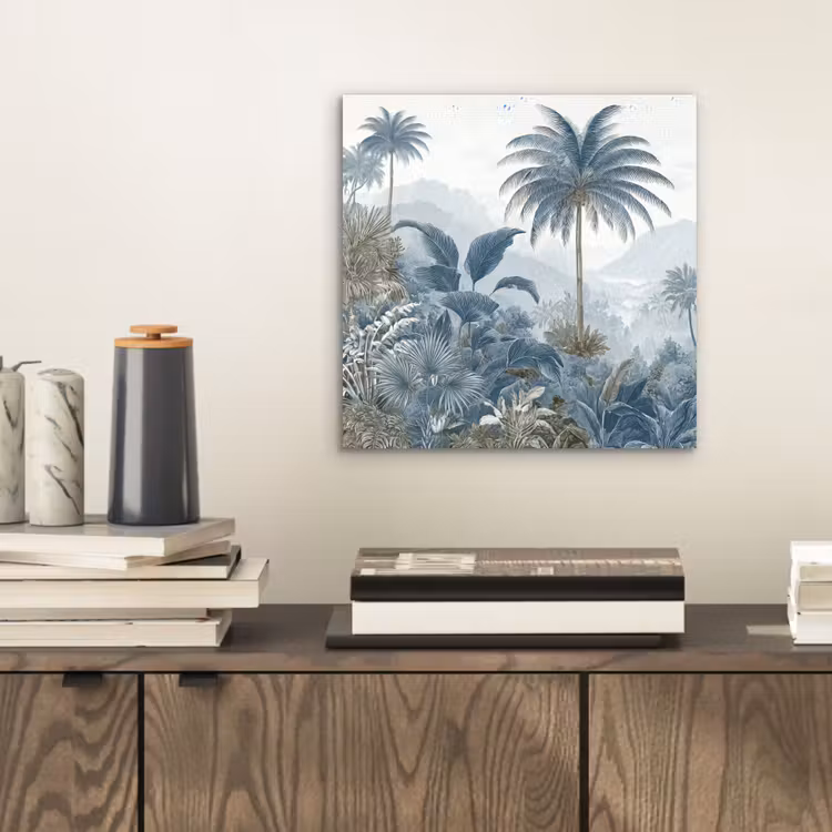 Aluminium schilderij - Jungle - Modern - Blauw - Groen — 2
