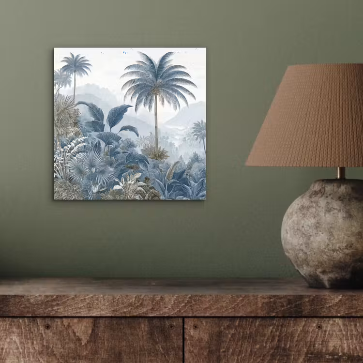 Aluminium schilderij - Jungle - Modern - Blauw - Groen — 4