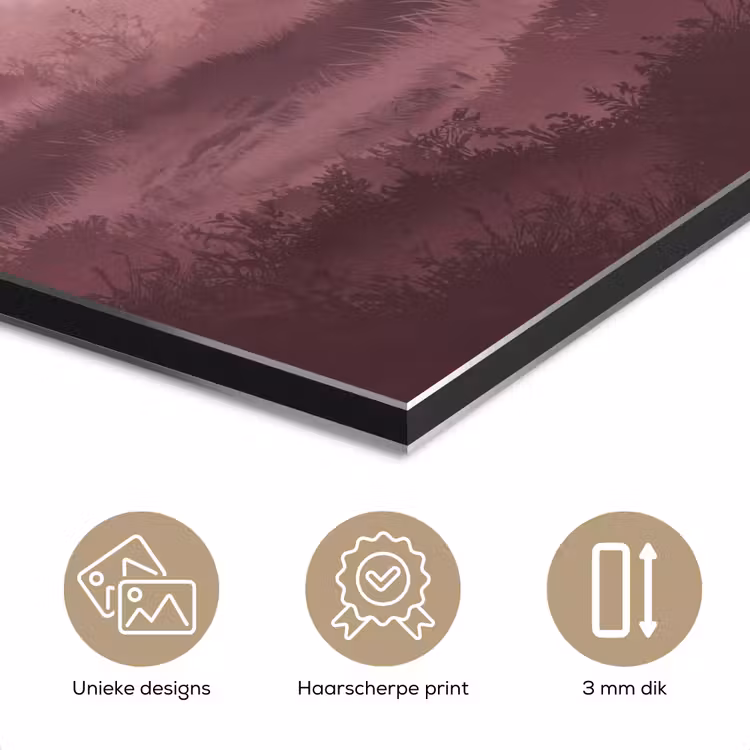 Aluminium schilderij - Landschap - Mistig - Roze — 3
