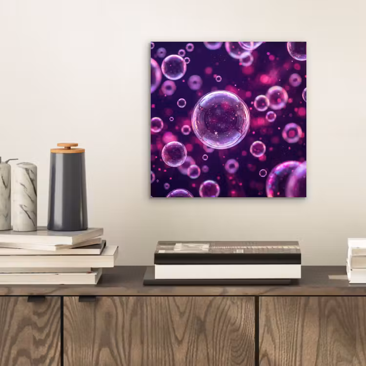 Aluminium schilderij - Paars - Bubbels - Schuim — 2