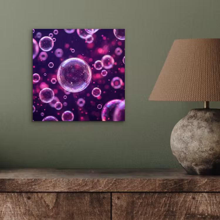 Aluminium schilderij - Paars - Bubbels - Schuim — 4