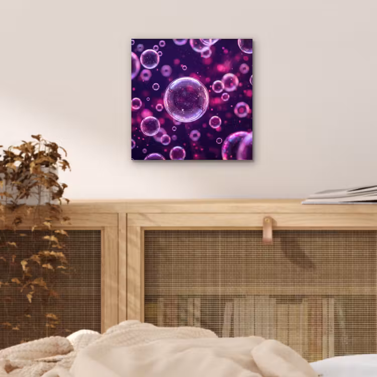 Aluminium schilderij - Paars - Bubbels - Schuim — 5