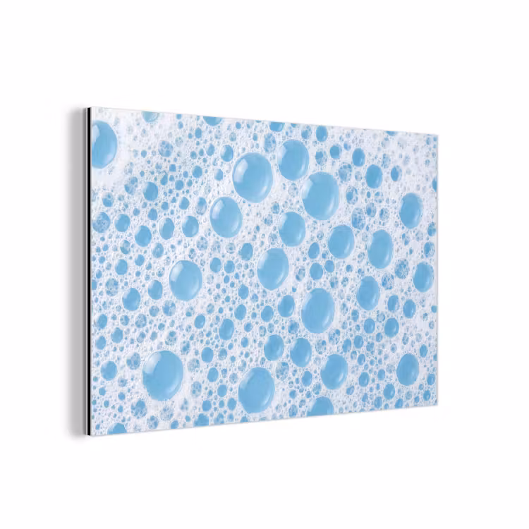 Aluminium schilderij - Schuim - Bubbels - Blauw — 1