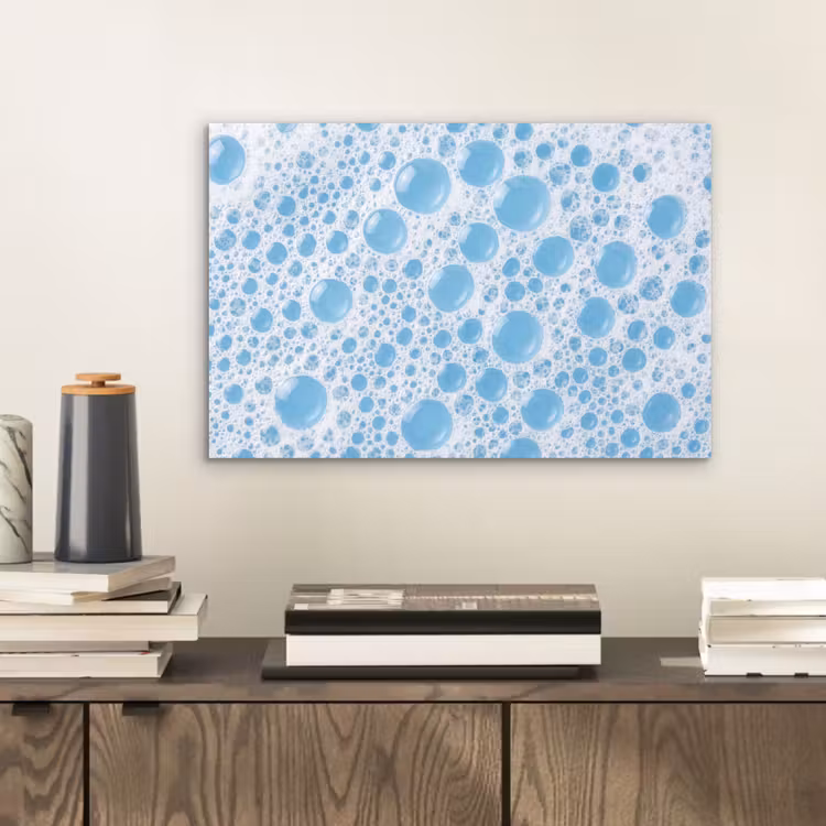 Aluminium schilderij - Schuim - Bubbels - Blauw — 2