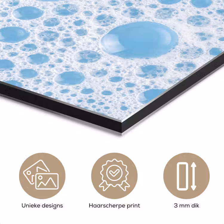 Aluminium schilderij - Schuim - Bubbels - Blauw — 3