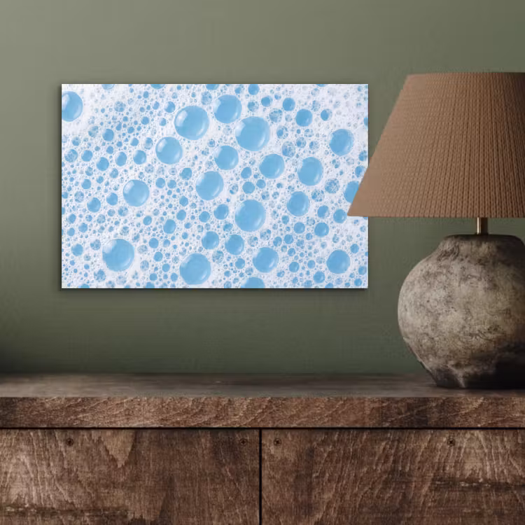 Aluminium schilderij - Schuim - Bubbels - Blauw — 4