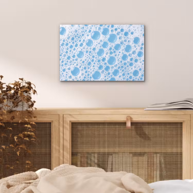 Aluminium schilderij - Schuim - Bubbels - Blauw — 5