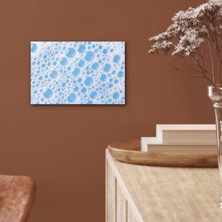 Aluminium schilderij - Schuim - Bubbels - Blauw — 6
