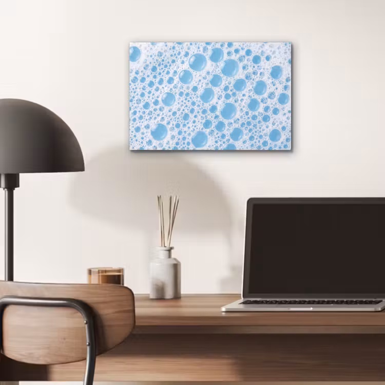 Aluminium schilderij - Schuim - Bubbels - Blauw — 7
