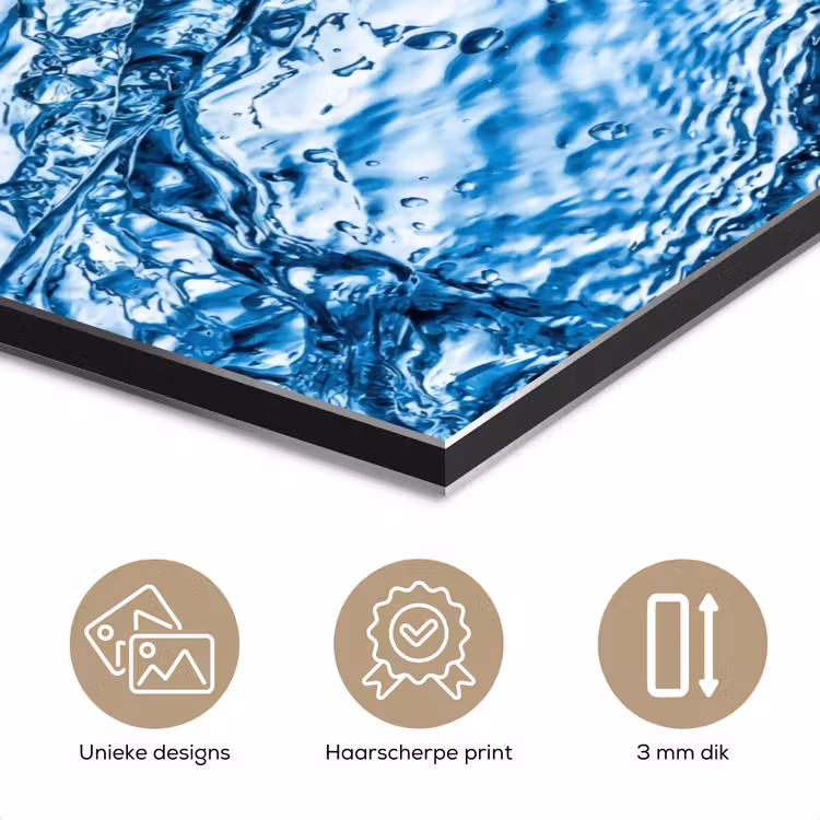 Aluminium schilderij - Spash - Water - Blauw — 3