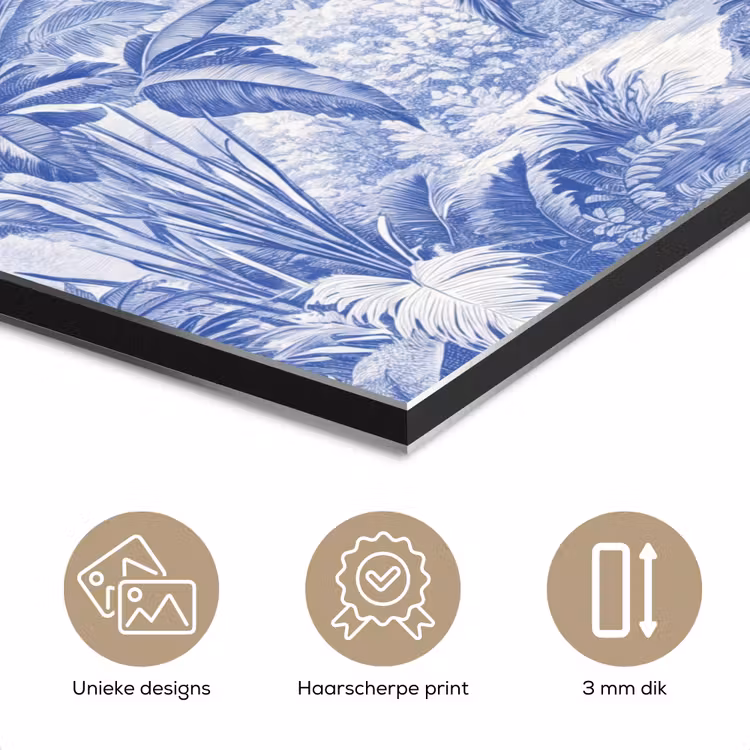Aluminium schilderij - Tropisch - Jungle - Blauw — 3