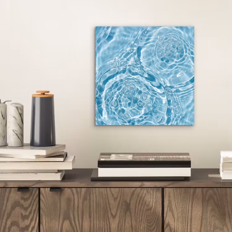 Aluminium schilderij - Water - Blauw - bubbels — 2