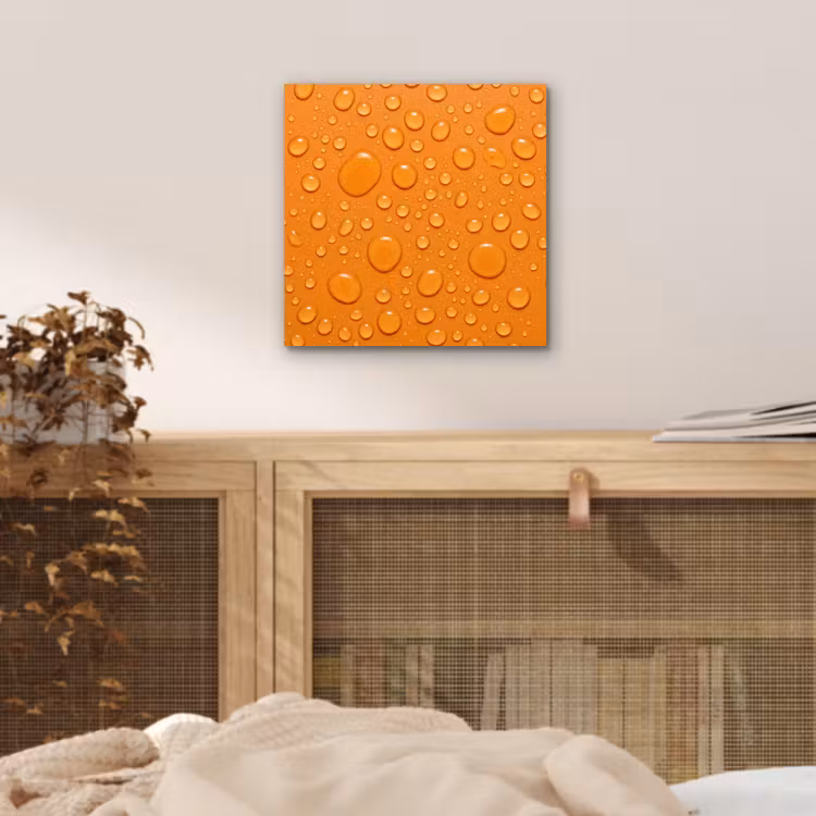 Aluminium schilderij - Water - Druppels - Oranje — 5