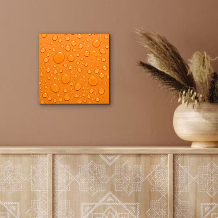 Aluminium schilderij - Water - Druppels - Oranje — 6