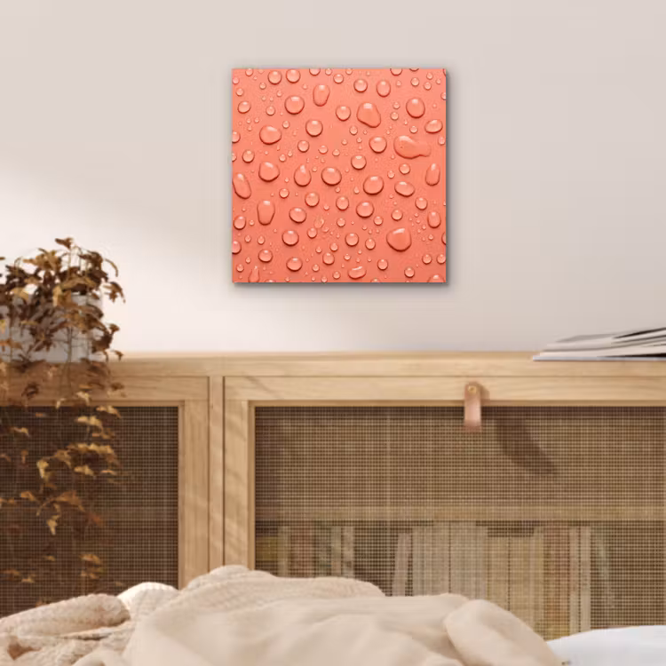 Aluminium schilderij - Water - Druppels - Roze — 5