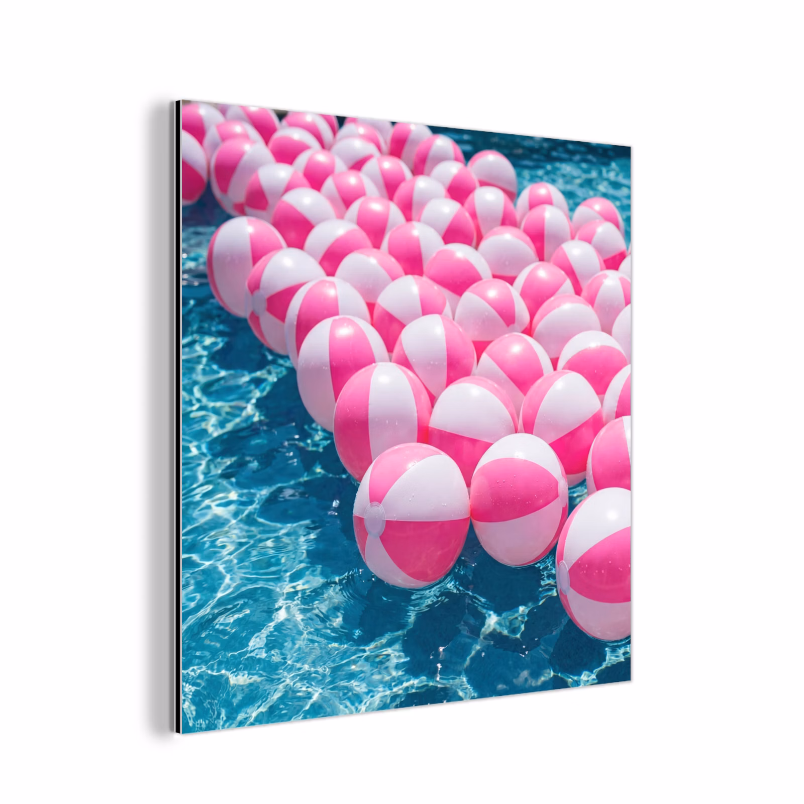 Aluminium schilderij - Strandballen - Roze - Water — 1