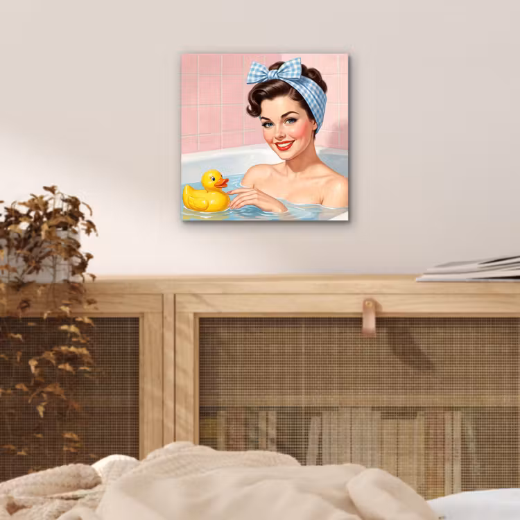 Aluminium schilderij - Badkamer - Eend - Blauw — 5