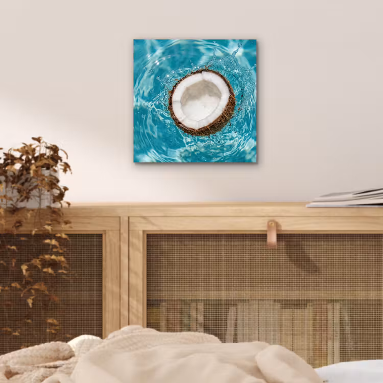 Aluminium schilderij - Kokosnoot - Water - Wit — 5