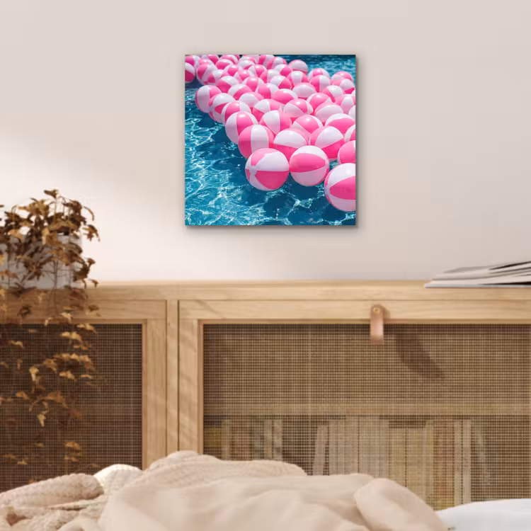 Aluminium schilderij - Strandballen - Roze - Water — 5