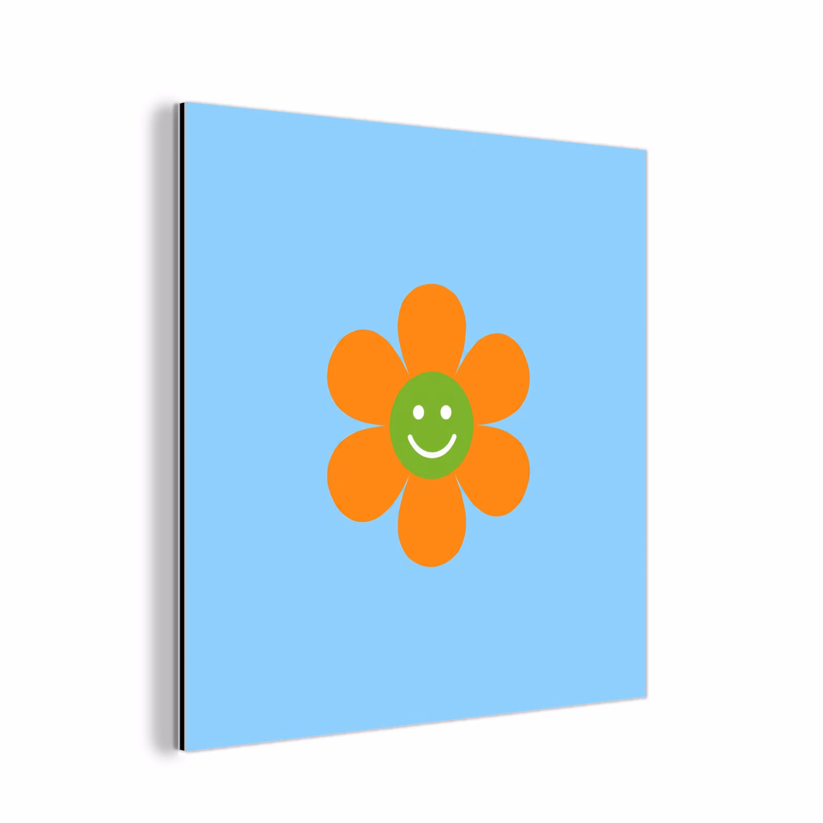 Aluminium schilderij - Bloem - Smiley - Kleurrijk — 1