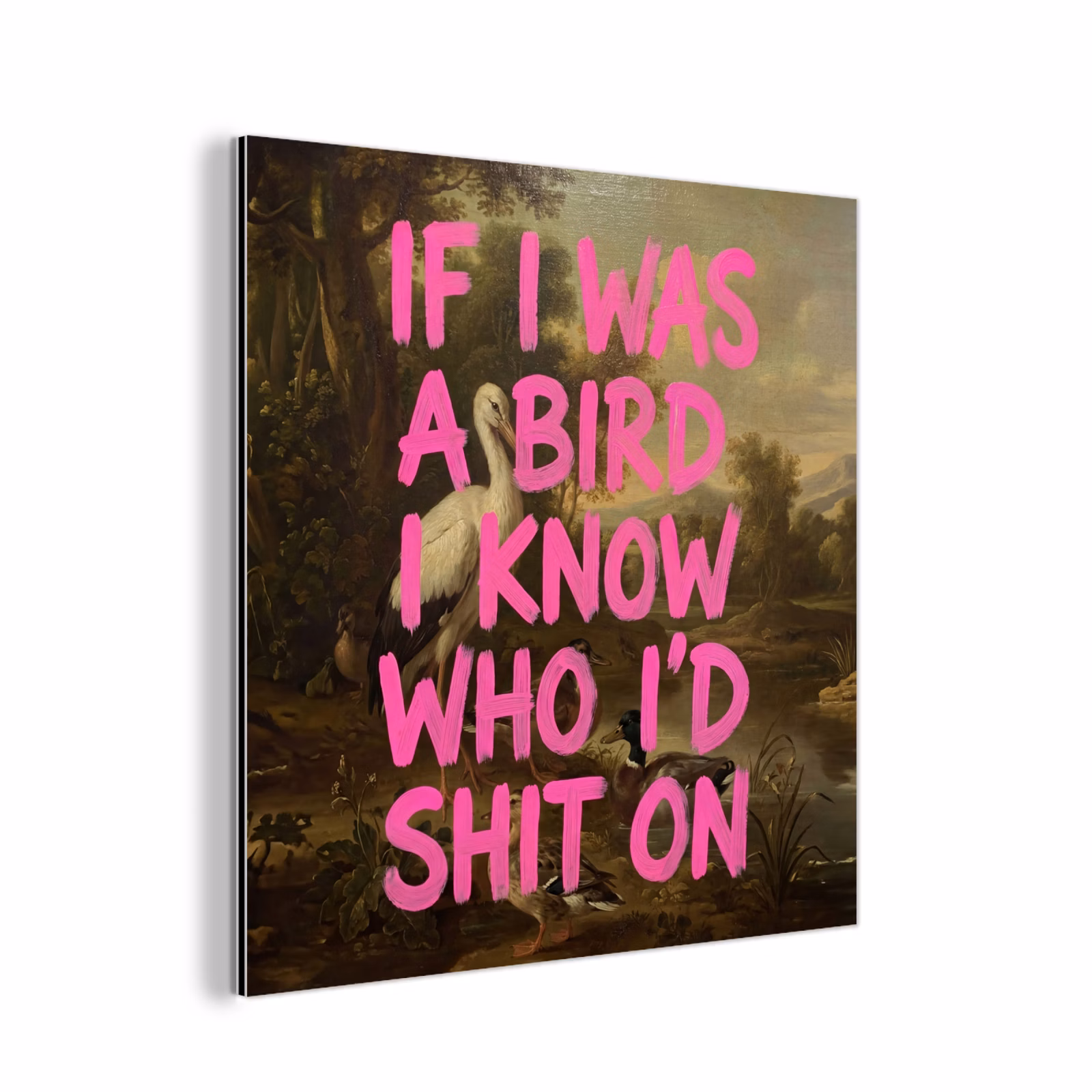 Aluminium schilderij - Klassiek - Humor - Roze — 1