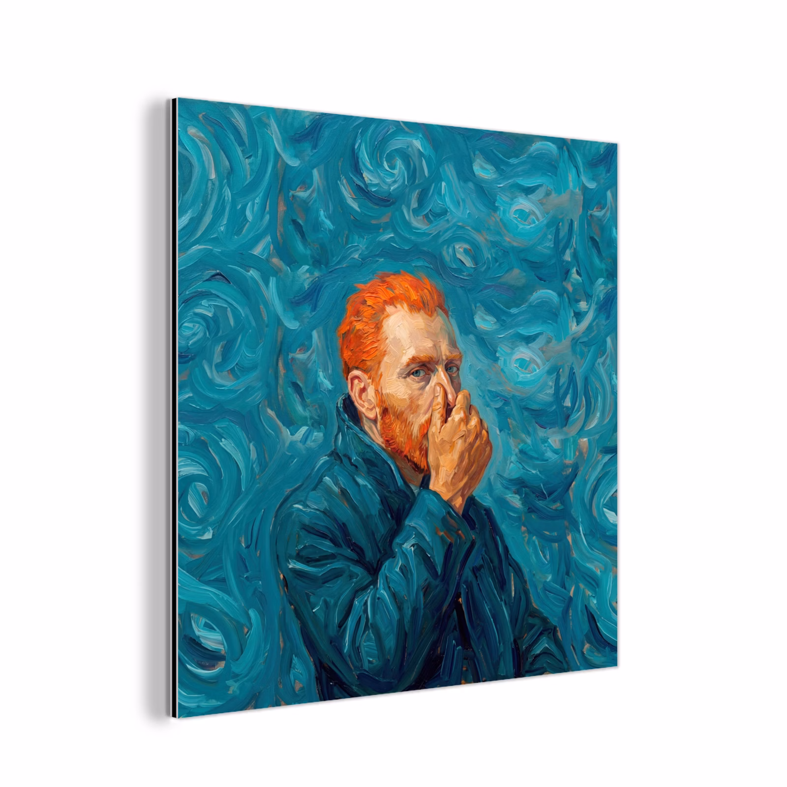 Aluminium schilderij - Portret - Klassiek - Blauw — 1