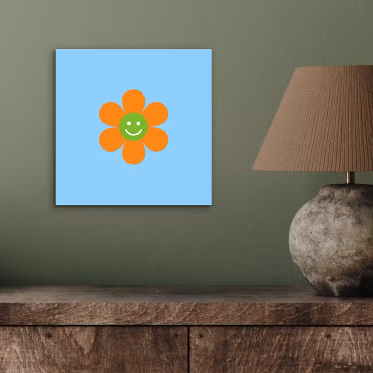 Aluminium schilderij - Bloem - Smiley - Kleurrijk — 4