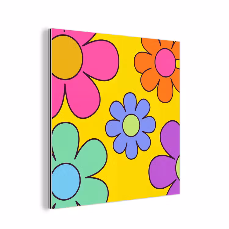 Aluminium schilderij - Bloemen - Illustratie - Kleurrijk — 1