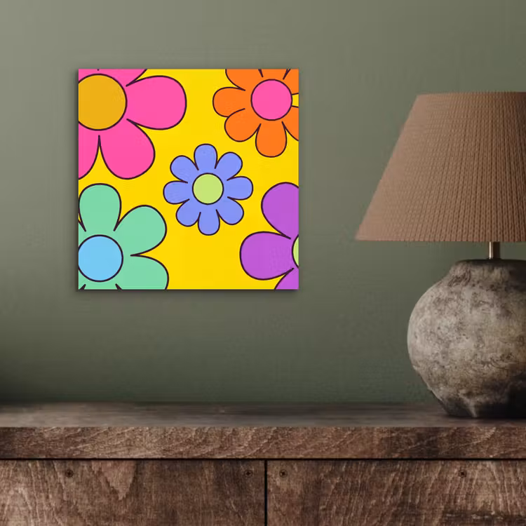 Aluminium schilderij - Bloemen - Illustratie - Kleurrijk — 4