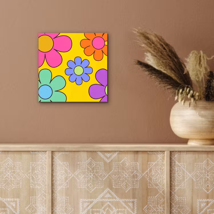 Aluminium schilderij - Bloemen - Illustratie - Kleurrijk — 6