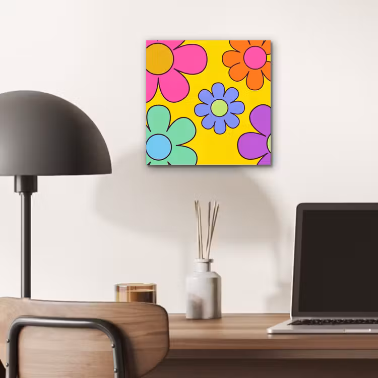 Aluminium schilderij - Bloemen - Illustratie - Kleurrijk — 7