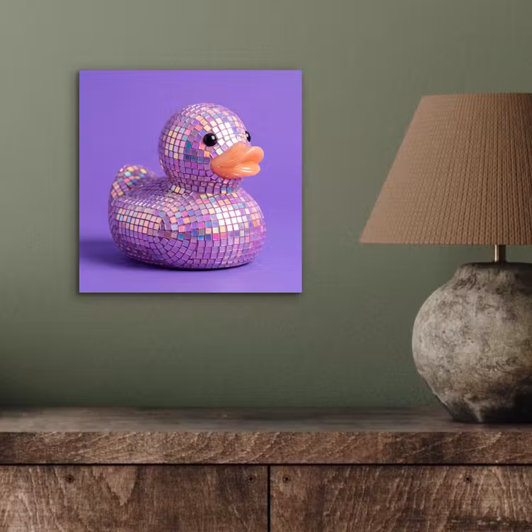 Aluminium schilderij - Disco - Eend - Paars — 4