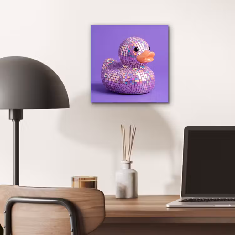 Aluminium schilderij - Disco - Eend - Paars — 7