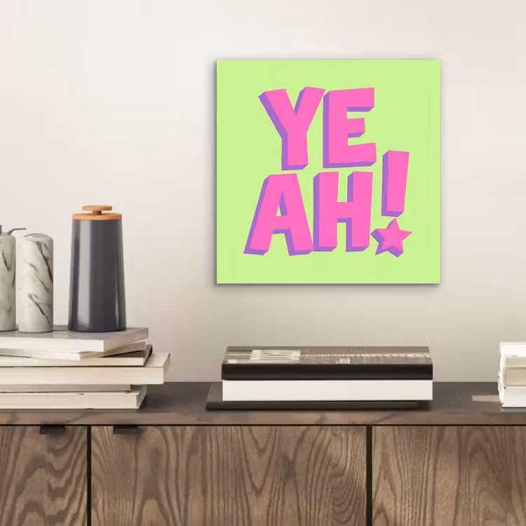 Aluminium schilderij - Groen - Neon - Quote — 2