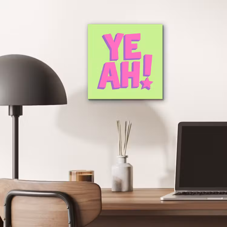 Aluminium schilderij - Groen - Neon - Quote — 7