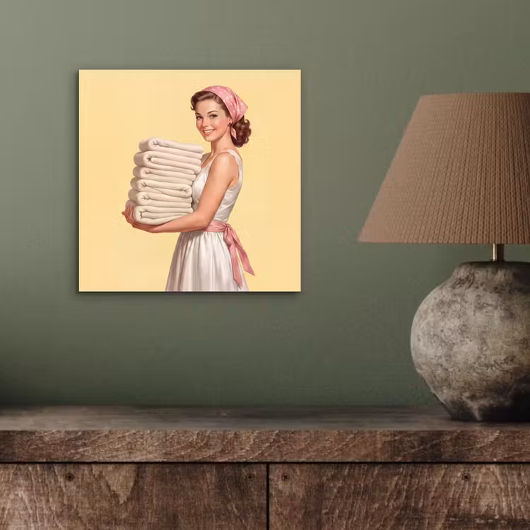 Aluminium schilderij - Handdoeken - Vrouw - Jurk - Roze — 4