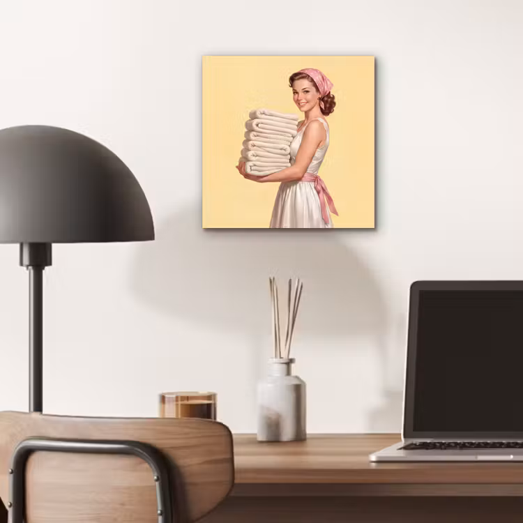 Aluminium schilderij - Handdoeken - Vrouw - Jurk - Roze — 7