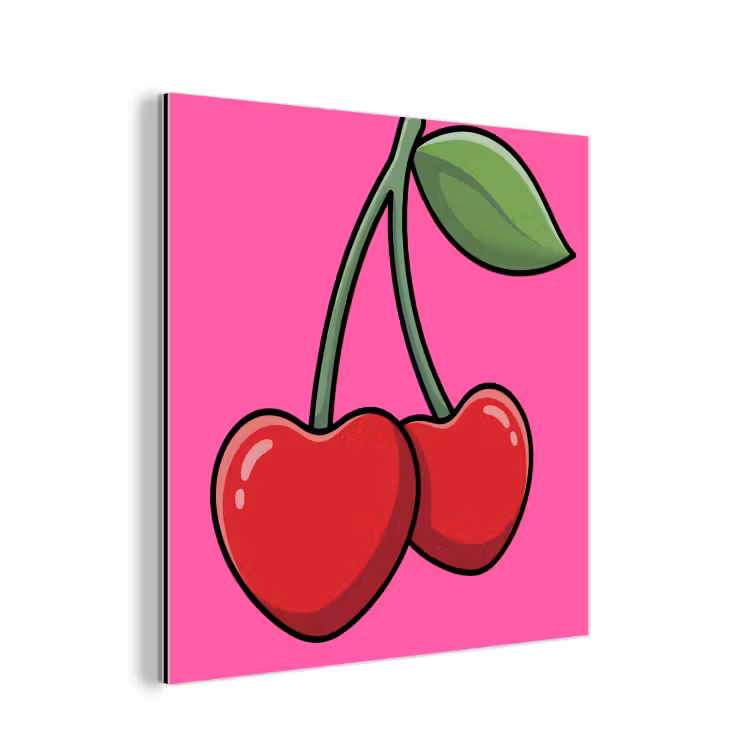 Aluminium schilderij - Kers - Roze - Fruit — 1