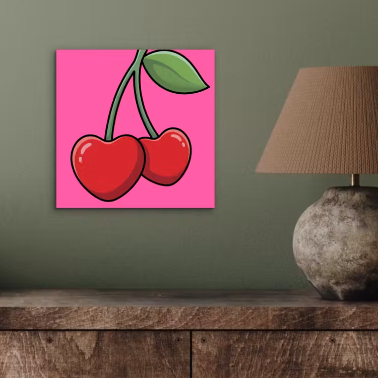 Aluminium schilderij - Kers - Roze - Fruit — 4